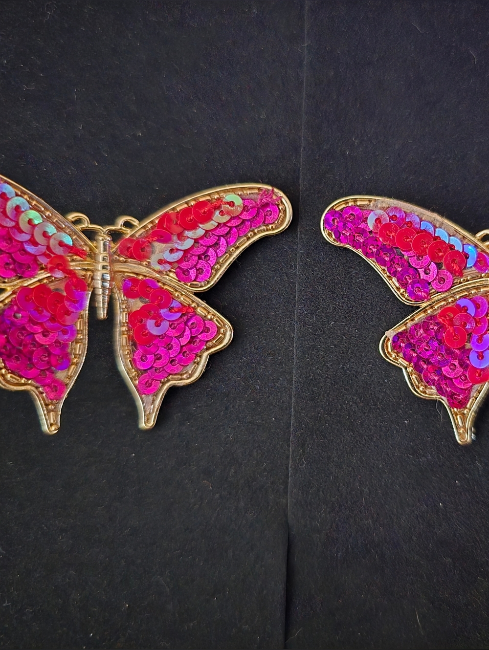 Sequin Butterfly  - Pink Butterfly Earings
